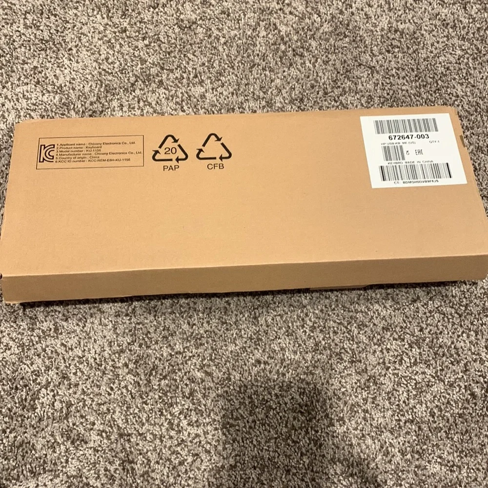 HP USB PC Keyboard, 672647-003, New In Box & plastic
